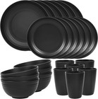 24 Piece Dinnerware Set For 6 Plates And Bowls Kitchen Dish Set