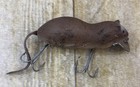 Vintage Heddon Meadow Mouse Lure Flocked Wood  Topwater Bait
