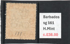 Barbados Ev11 1907 Nelson 2d Black   Yellow Sg 161 H mint