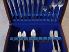 1847 Rogers Bros Daffodil Silverplate Flatware Service X 50 W wooden Box Mcm