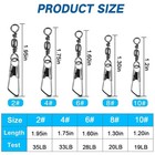 50 100pcs Fishing Barrel Swivel With Interlock Snap Fishing Swivel Size 4 -12 
