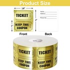 Golden Raffle Tickets Double Roll Fundraising Event Entry Set 1000 Pcs