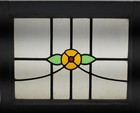 Pretty Decorative Old English Leaded Stained Glass Window 21 x 17 