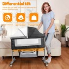 4in1 Baby Bassinet 6 Height Adjustable With Rocking Mode Portable Bedside Crib