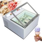 Wixkix Ice Cream Display Case Freezer Gelato Dipping Cabinet Showcase For Bars