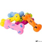Squeaker Durable Vinyl Pet Bone Stocking Stuffer Fetch 6  Dog Chew Toy  Assorted