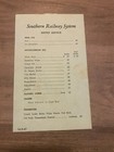 Southern Railway System Buffet Service Menu 1947