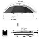 68 Inch Extra Large Golf Umbrella Double Canopy Automatic Open Sun Rain Stick   