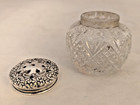 Unger Brother Sterling Silver   Glass Talcum Powder Vanity Jar Art Nouveau