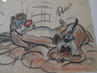 Chip   Dale 1953 Two Chips And A Miss Disney  Storyboard Cel Drawing