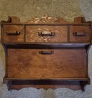 Vintage Rustic Colonial Sewing Spool Cabinet Thread Holder Box Hangs On Wall
