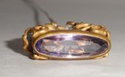Antique Hatpin   Light Amethyst Color Stone    Art Nouveau  Gold Tone Setting