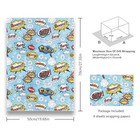 Blue Comic Book Wrapping Paper For Boys Girls Kids  Boom Wow Beep Bang Crash 