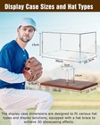 Fitense Hat Display Case  Acrylic Baseball Cap Box  Uv Fade Walnut