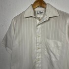 Vintage 70 s Sears   Roebuck Striped Pattern Button Up Shirt White