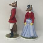 Aynsley Anthropomorphic Sir Charles   Lady Fox Figure Riding Gear England Pair