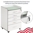 3 Layer Dental Trolley Cart socket 5 Drawers Mobile Rolling Cart Wooden Cabinet