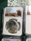 2023  Fiji Fractional Reverse Proof Silver Buffalo  Pf70 Fdi 4 Coin Set Ey136-39