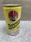 Buckhorn Beer Can Vintage 12oz Yellow Silver Steel Flat Top