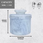 White Marble Butter Keeper With Lid   French Butter Crock For Countertop
