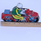 Vintage Japan Tin Litho Red Racing Bike - Friction Motorcycle