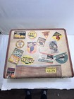 Vintage Wheary Travel Suitcase Steamer Trunk Luggage Hotel Decals Europe Usa