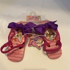 Jojo Siwa Nickelodeon Flip Flop Sandals- Pink With Purple Bow Nwt Size S  5 6 
