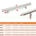 6-14 Inch Cabinet Handles Pulls Kitchen Brushed Bar Drawer Stainless Steel Knobs