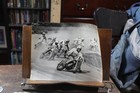 Vintage Motorcycle Photo Racing 8x10