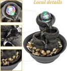 Tabletop Waterfall Fountain With Led Light - 3-step Serene Waterfall Oasis Decor