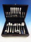 Rose By Stieff Repousse Sterling Silver Flatware Set Service 52 Pieces
