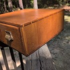 Vintage Antique Dovetailed Oak 2 Drawer Card File Catalog Cabinet Apothecary