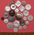 Vintage Antique Buttons Mop Shell 25 Pcs Carved Decorative Plain Nice Lot 2