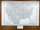Vintage 1901 Topographical United States Map 22 x14  Old Antique Original Usa Dc