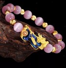 Woman Discolor Pixiu Cat Eyes Stone Fengshui Bracelet Attractive Charming New