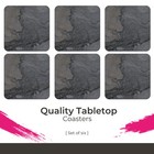 Pimpernel Set Of 6 Midnight Slate Coasters - 4 x4  Square Cork-backed Drink Mats