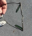 Antique 1800s Double D Railway Spectacles Tinted Green Complete Sterling Silver