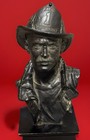 Vanmark Red Hats Of Courage Firefighter Bust Statue Commemorative Bronze Fm88399