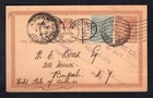 Jamaica 1898 Uprated Postal Card To Buffalo Usa
