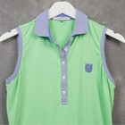 Fairway   Greene Sleeveless Striped Trim Golf Polo Crest Green Sz S