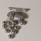 Vintage Sterling Silver Grape Cluster Brooch Pin 26 Grams Sterling Silver Euc