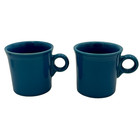 Vintage Hlc Fiestaware Cups Red   Blue Scarlet Ring Handle Coffee Tea Cup Mug