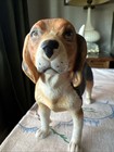 Vtg Lefton Beagle Hunter Male Dog Ceramic Figurine 5 1 2    Long And 4 1 2    Tall
