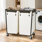 280l Rolling Industrial Laundry Hamper With Wheels  2-compartment Extra Large   