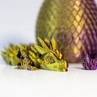 Dragon Egg With A Dragon Inside Toy  Flexible Crystal Dragon  Golden Purple Silk