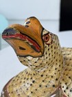 Vintage Hand-carved Wooden Folk Art Duck Quirky Yellow Gold Black   Orange Decor