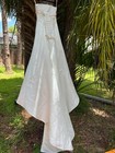 David s Bridal Beaded Corset Strapless Wedding Gown  Elegant Bow Detail