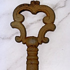 Antique Large 9 Inch Cast Iron Victorian Skeleton Key Rustic With Patina