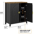 Fluted Buffet Cabinet With Storage Sideboard Accent Modern Credenza With Doors