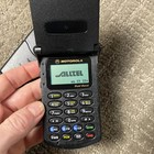 Motorola Startac St7868w Dual Band Black Flip Phone With Charger Works 